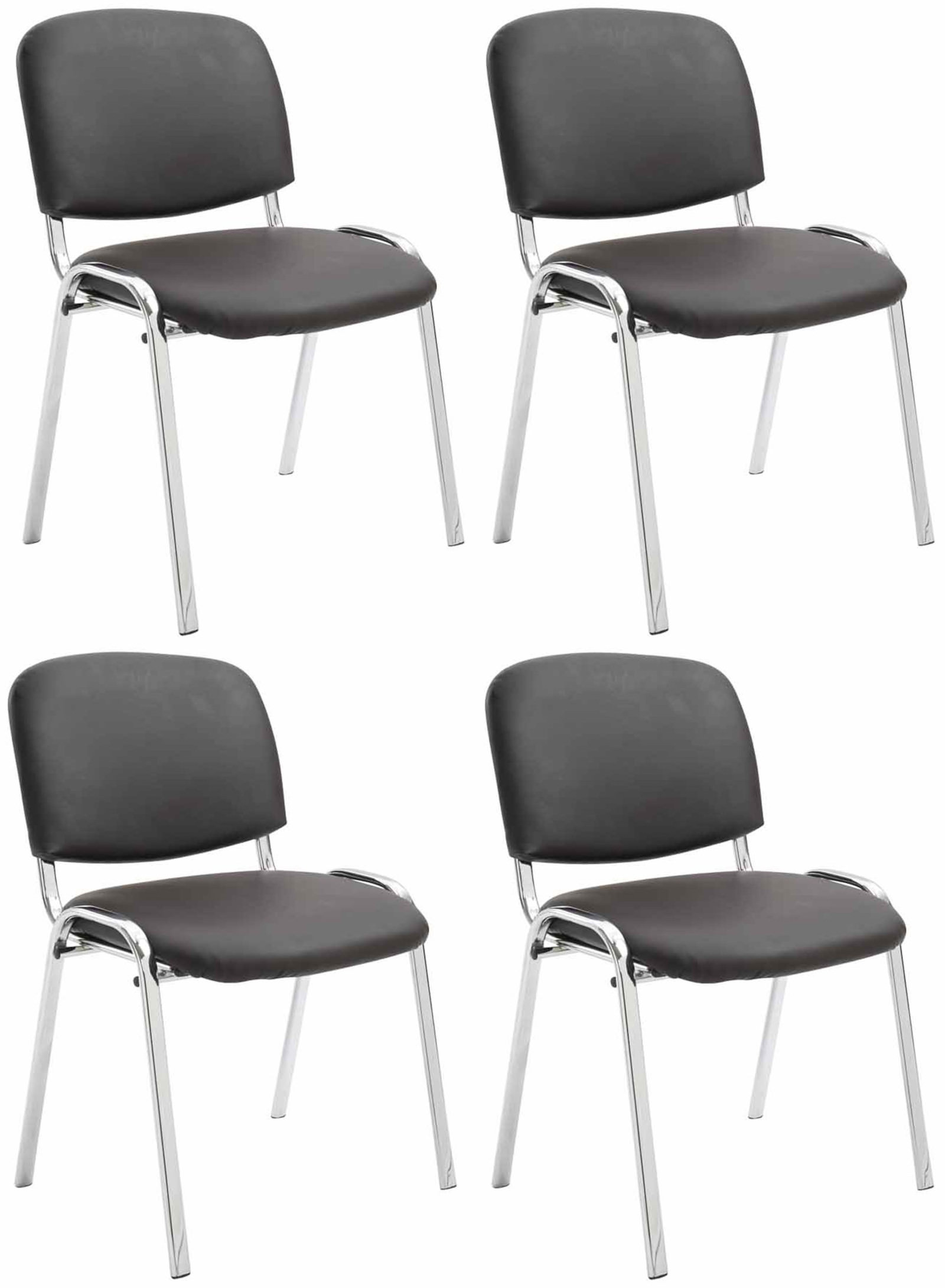 Set 4 Sedie Ufficio Ken Cromo In Similpelle