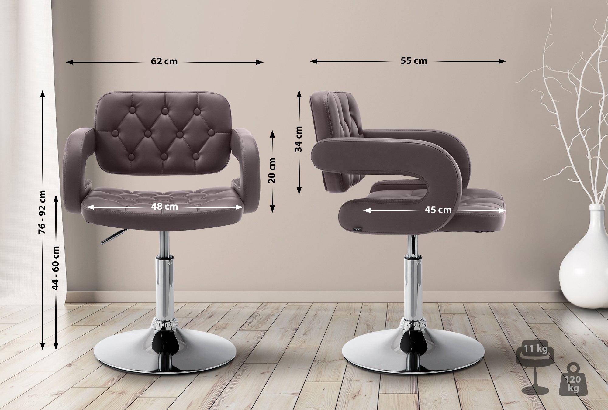 Sedia lounge Dublin in similpelle