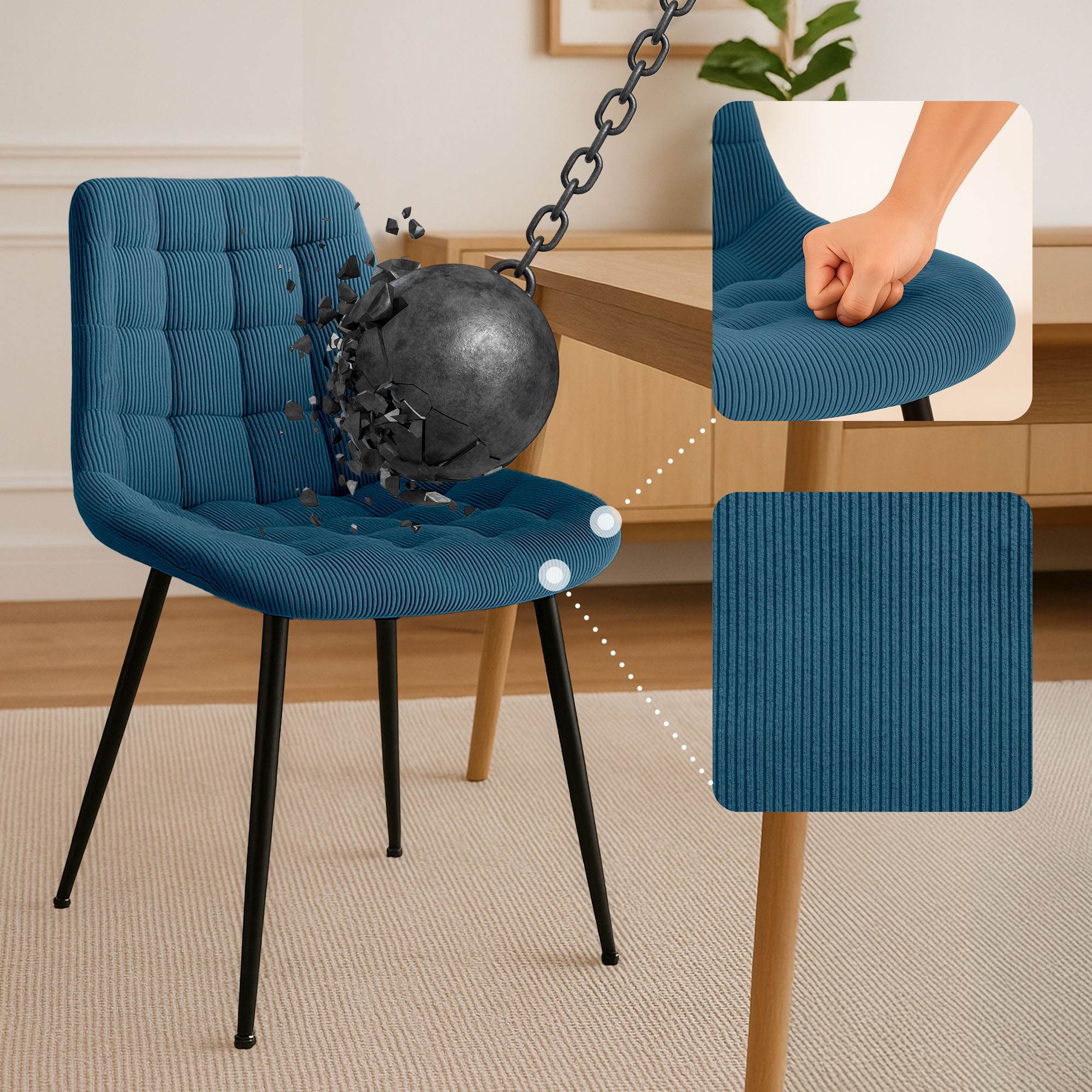 Sedia da pranzo Sardna Cord