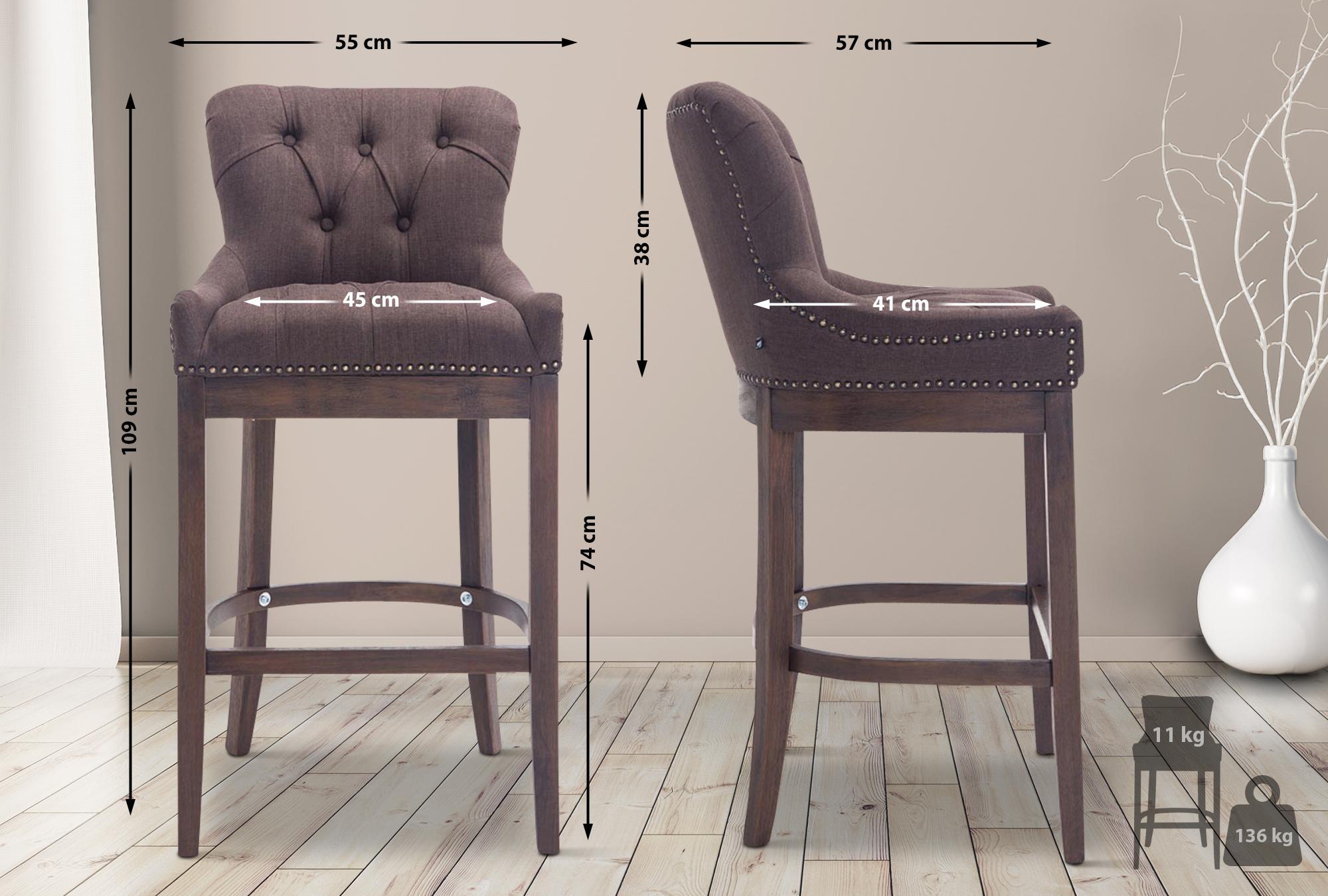 Sgabello Lakewood stoffa antico-scuro