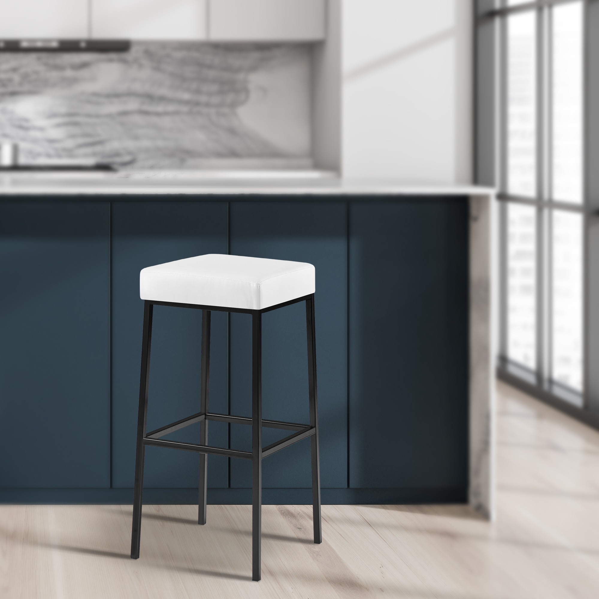 Set 2 sgabelli bar Montreal con rivestimento in pelle sintetica