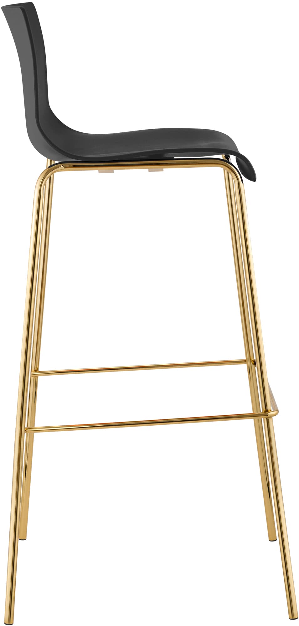 Sgabello da Bar Hover in Plastica, Telaio a Quattro Gambe in Oro