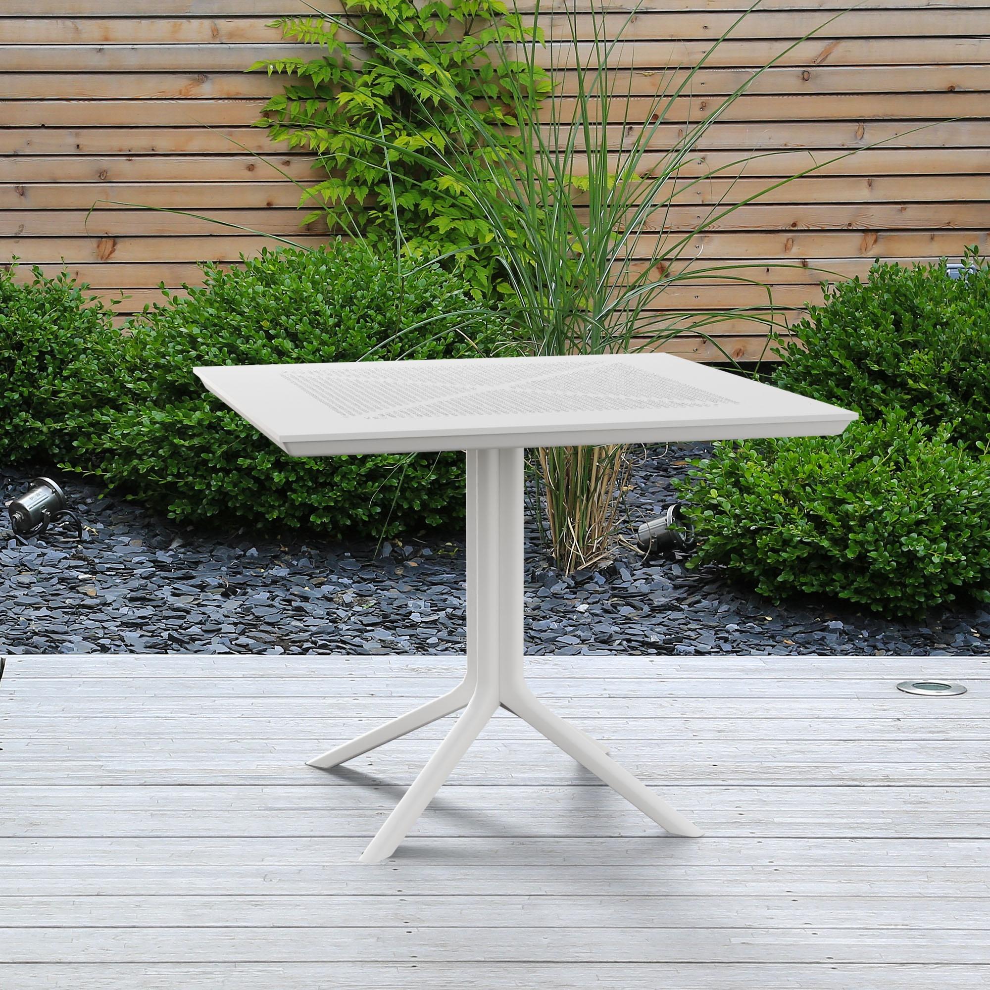 Tavolo da giardino Lenval 80x80 cm Tavolo da esterno in bianco o nero