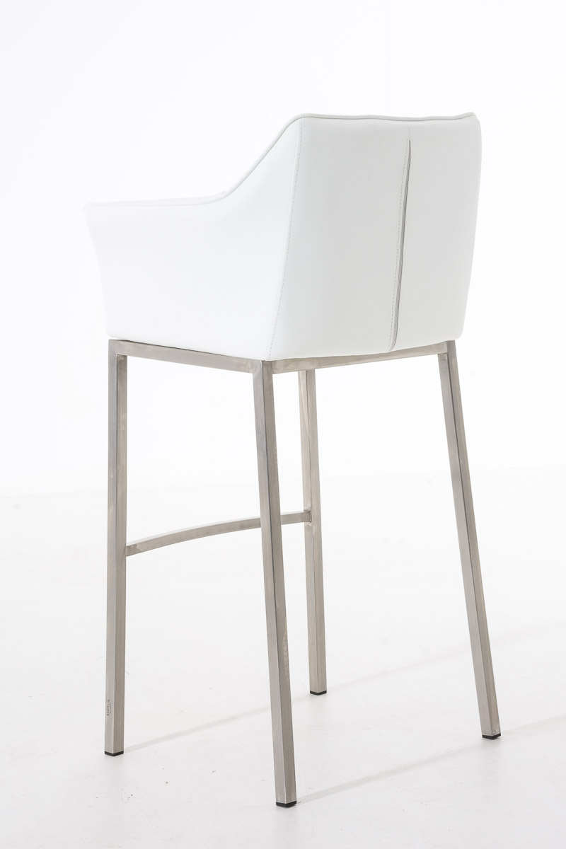 Sgabello da Bar Damaso in Similpelle con Base a Quattro Gambe