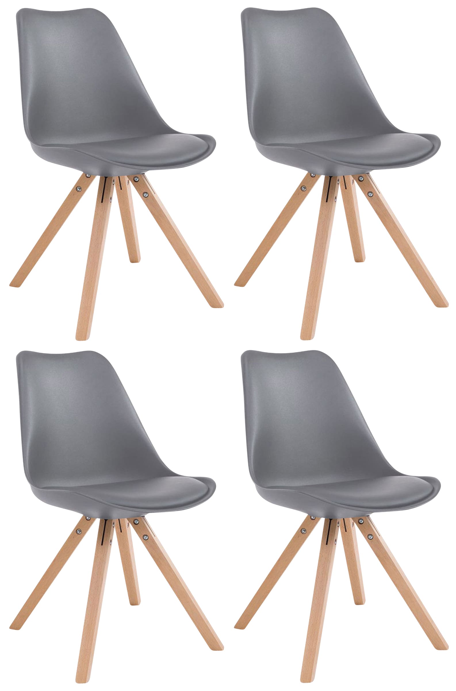Set di 4 sedie Toulouse in similpelle Square
