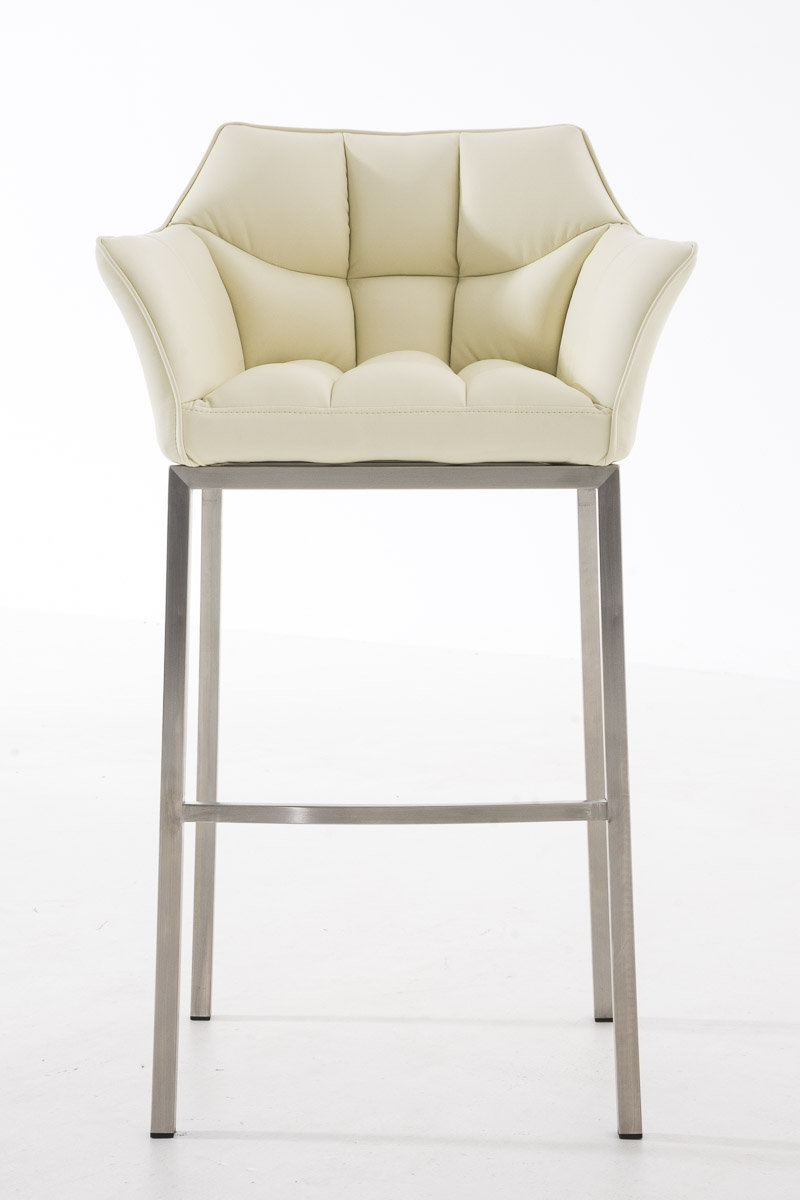Sgabello da Bar Damaso in Similpelle con Base a Quattro Gambe