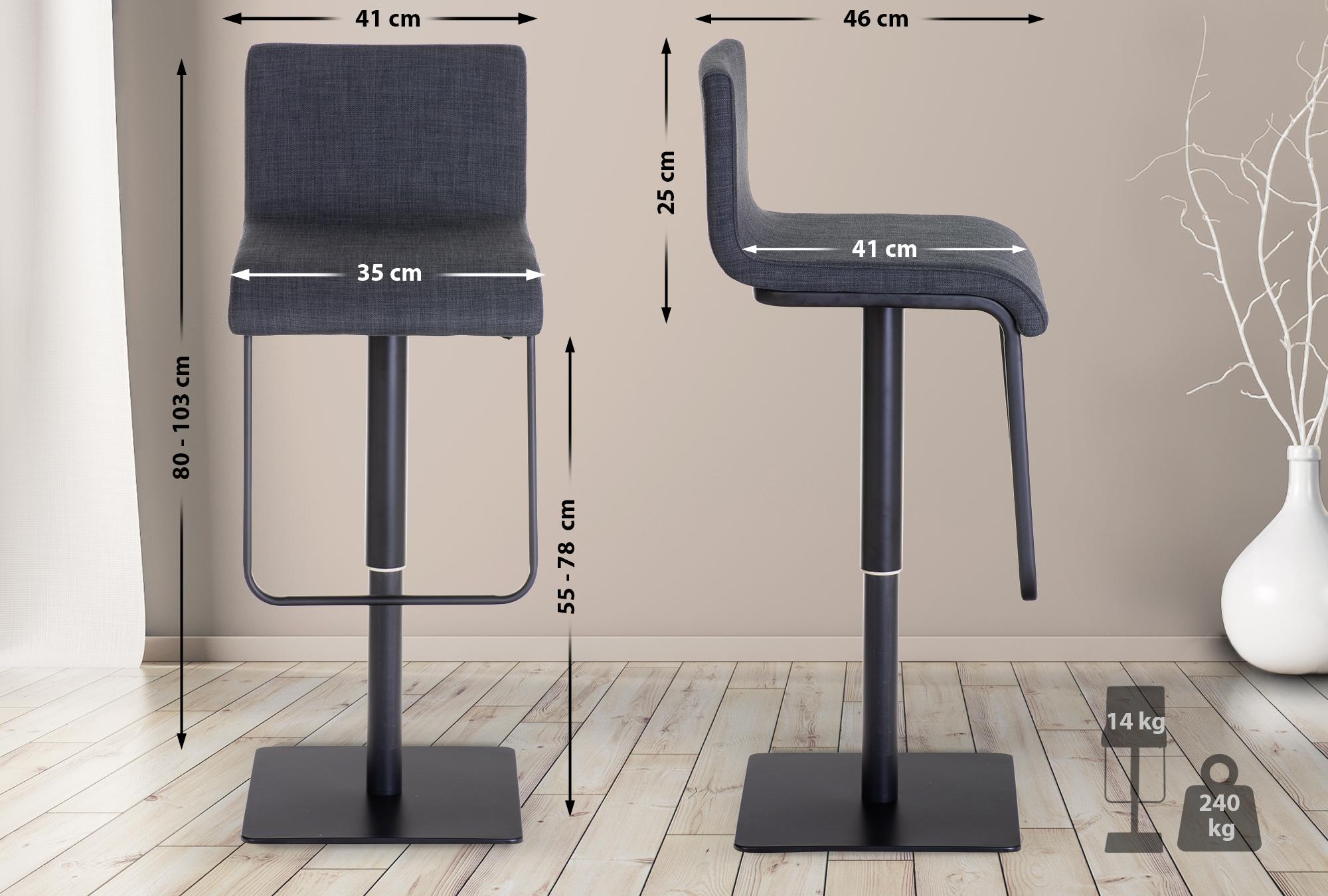 Set di 2 sgabelli da bar Limon rivestimento in tessuto