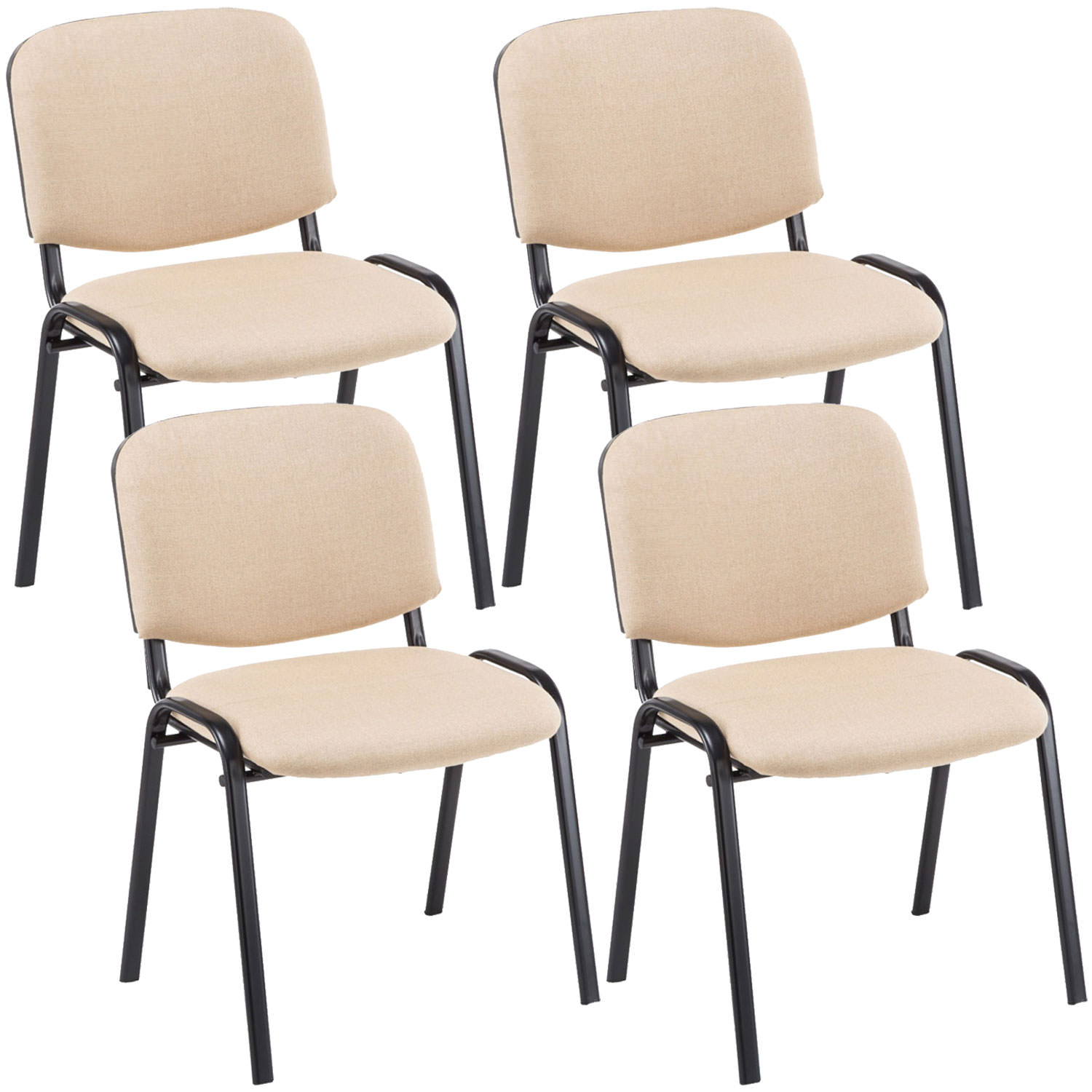 Set 4 Sedie Ufficio Visitatore Ken Imbottite In Tessuto