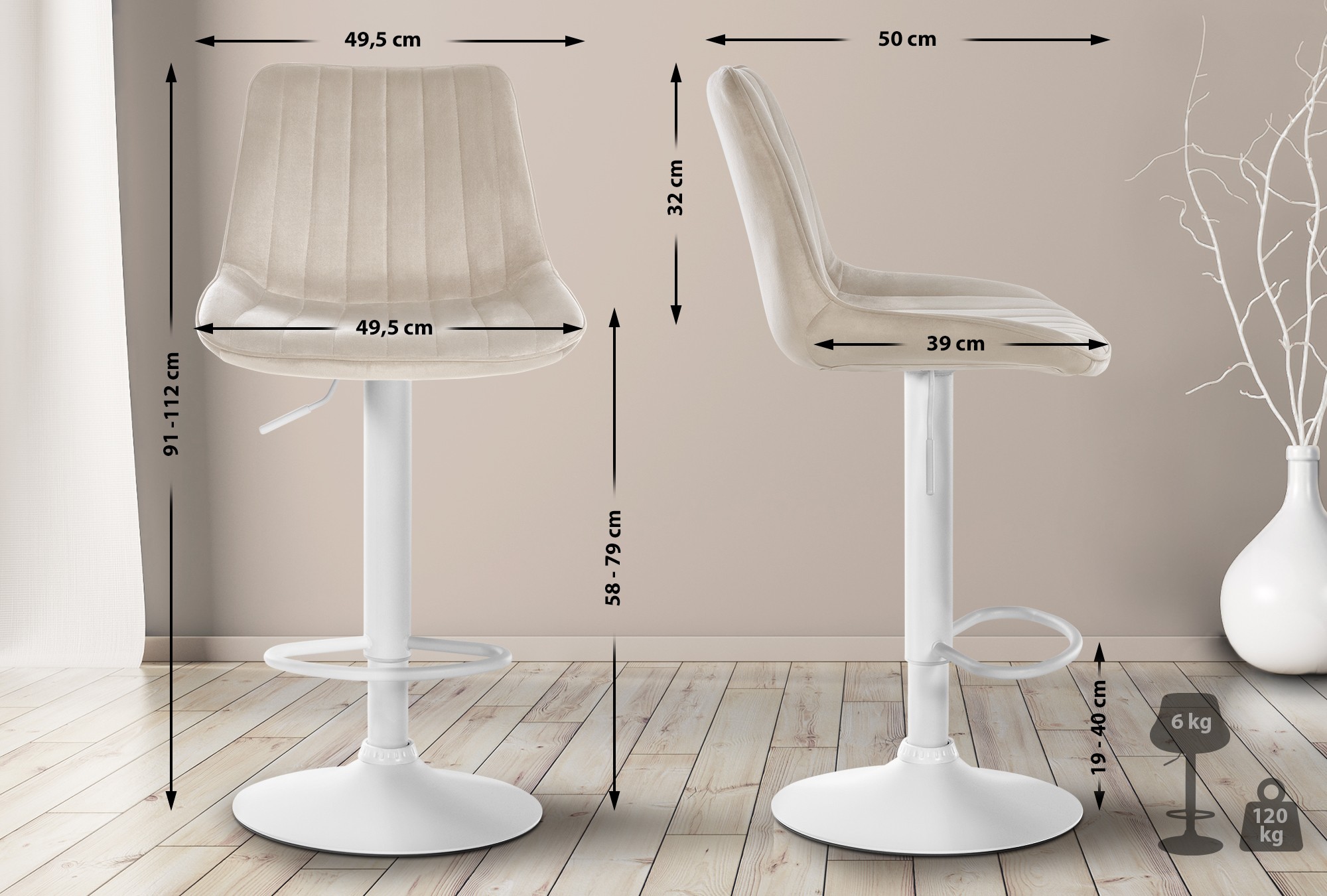 Sgabello Toni Velvet