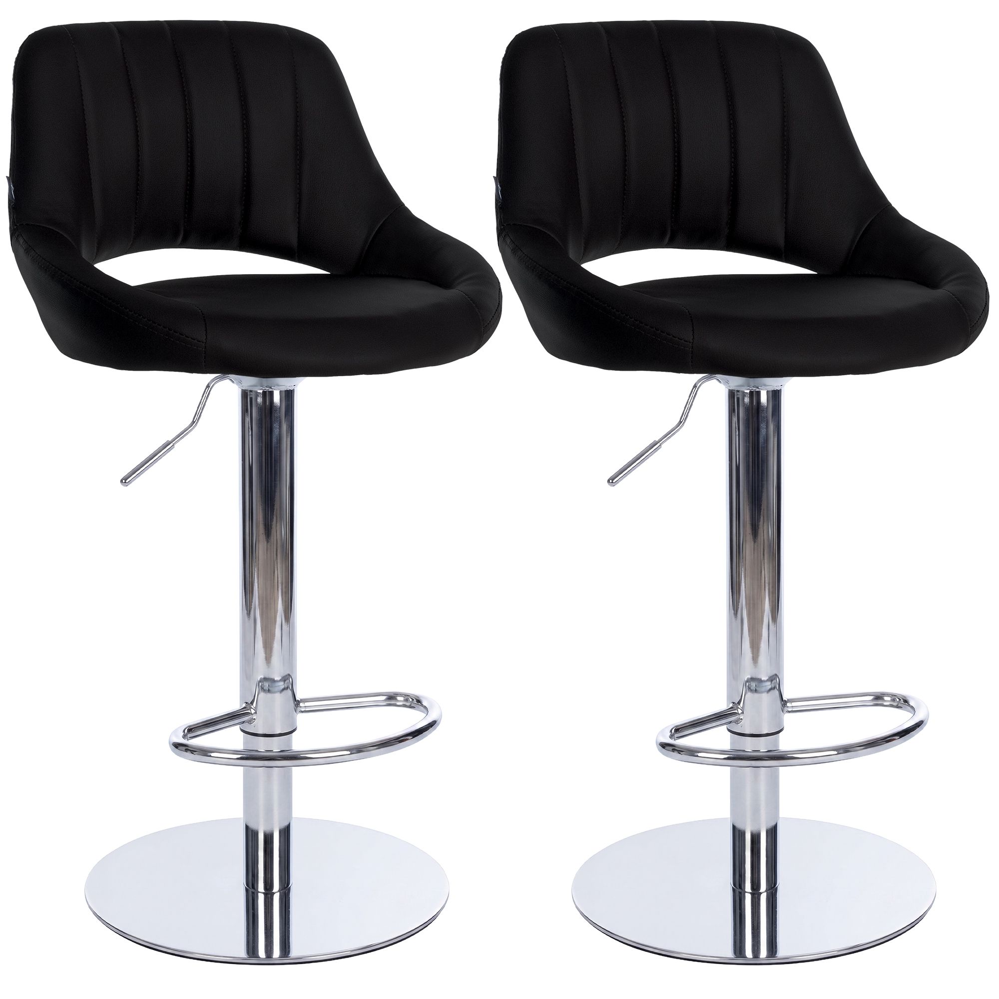 Set di 2 sgabelli da bar Milet cromati con base extra pesante