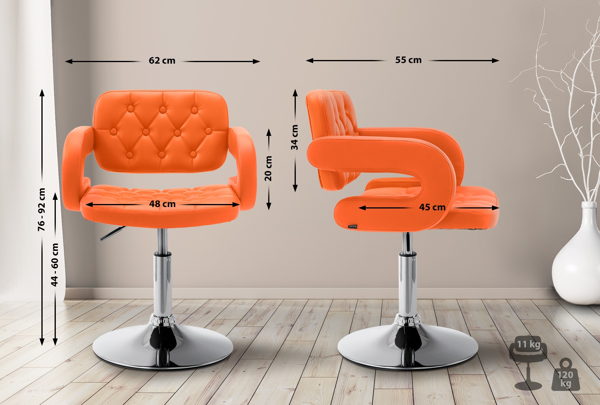 Sedia lounge Dublin in similpelle