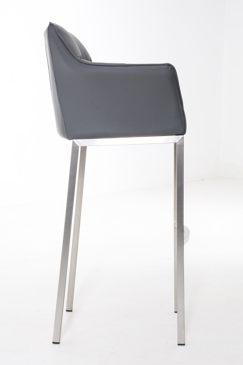 Sgabello da Bar Damaso in Similpelle con Base a Quattro Gambe