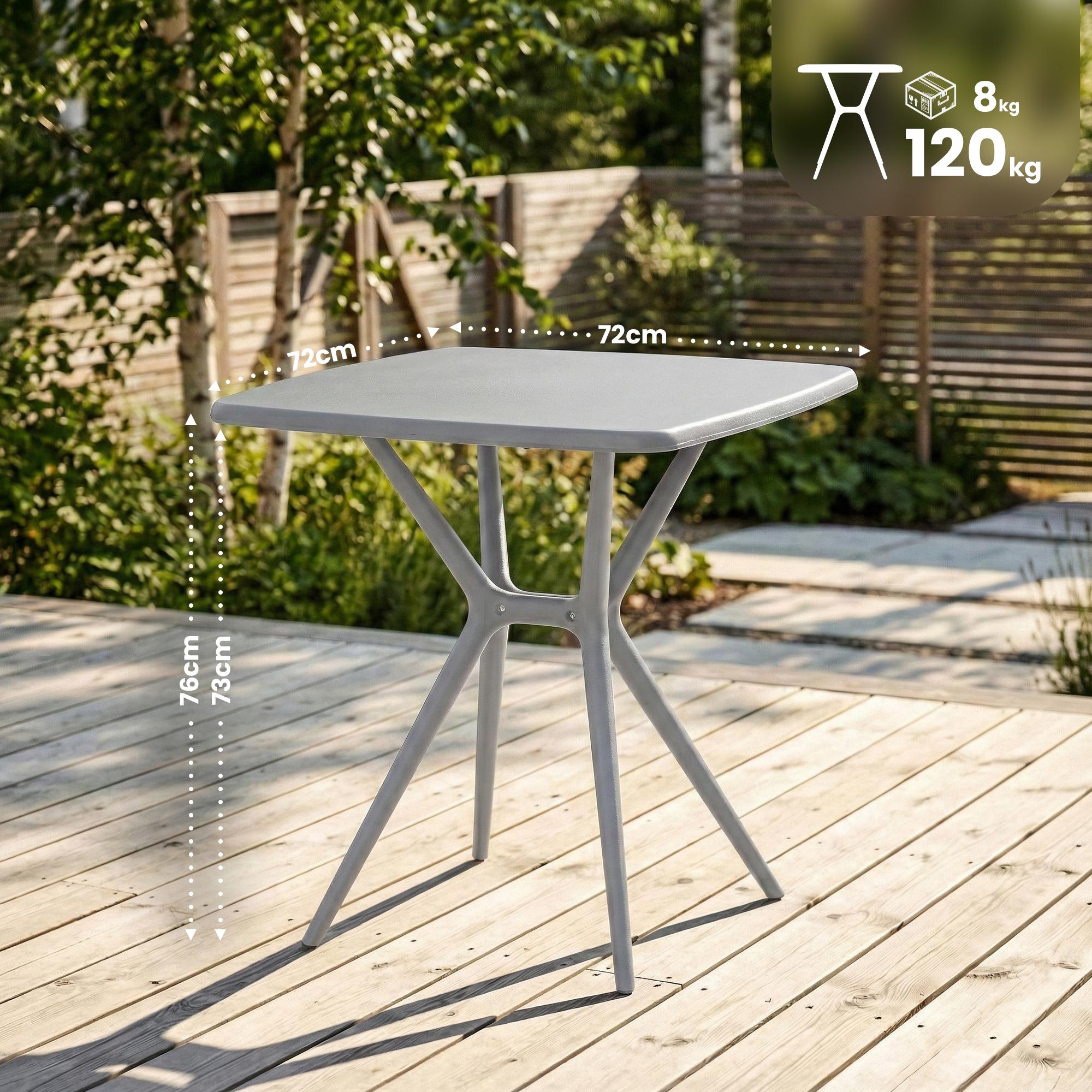 Tavolo da giardino Becky quadrato 72 x 72 cm