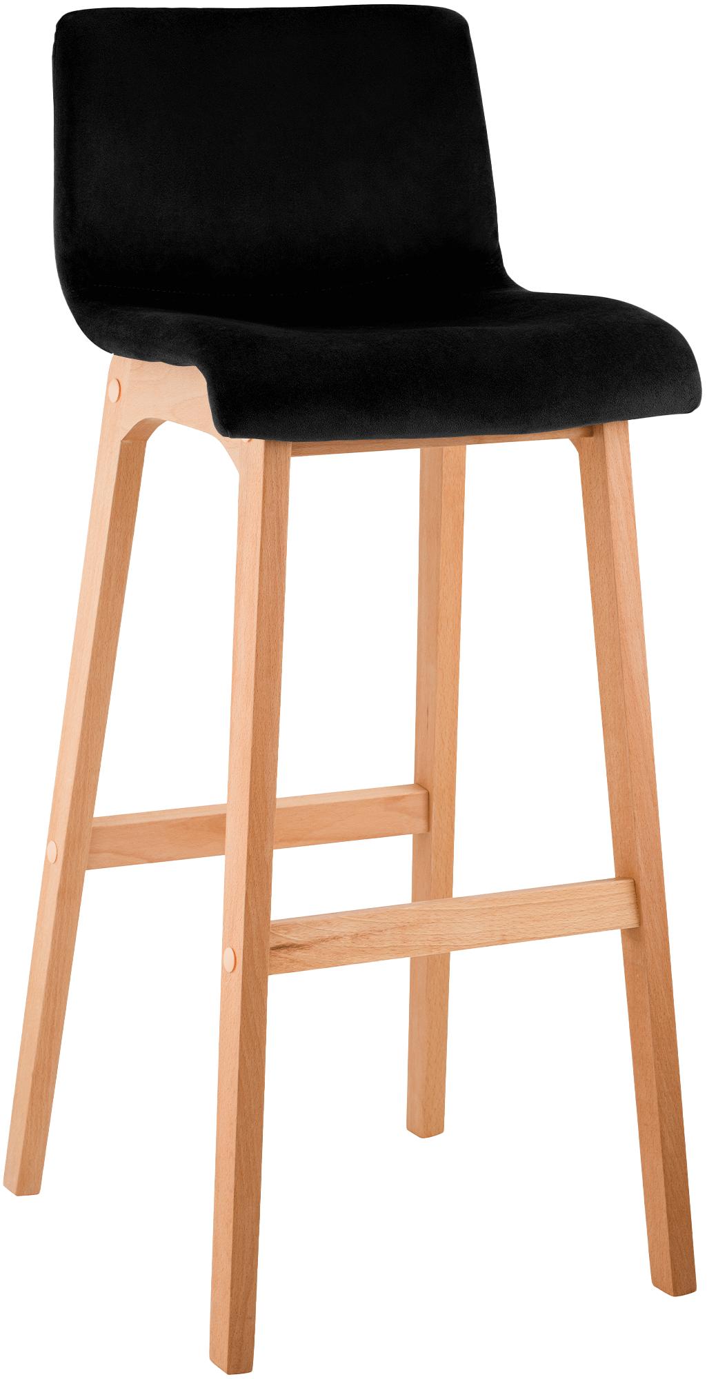 Sgabello Bar Hover Velluto Base a Quattro Gambe Natura