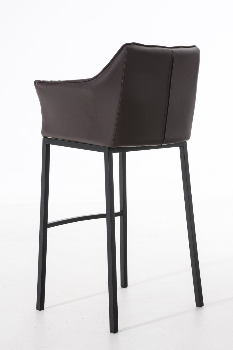 Sgabello da Bar Damaso in Similpelle con Base a Quattro Gambe