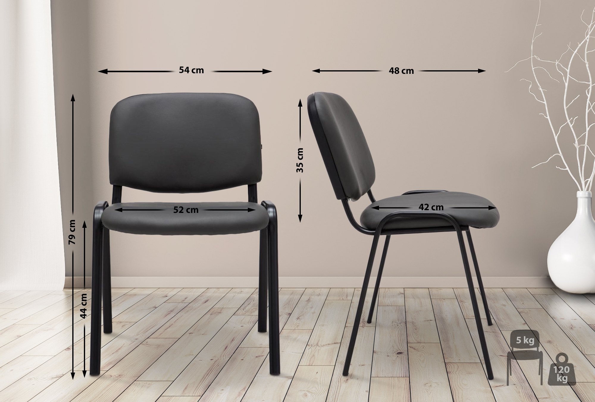 Sedia impilabile Ken similpelle