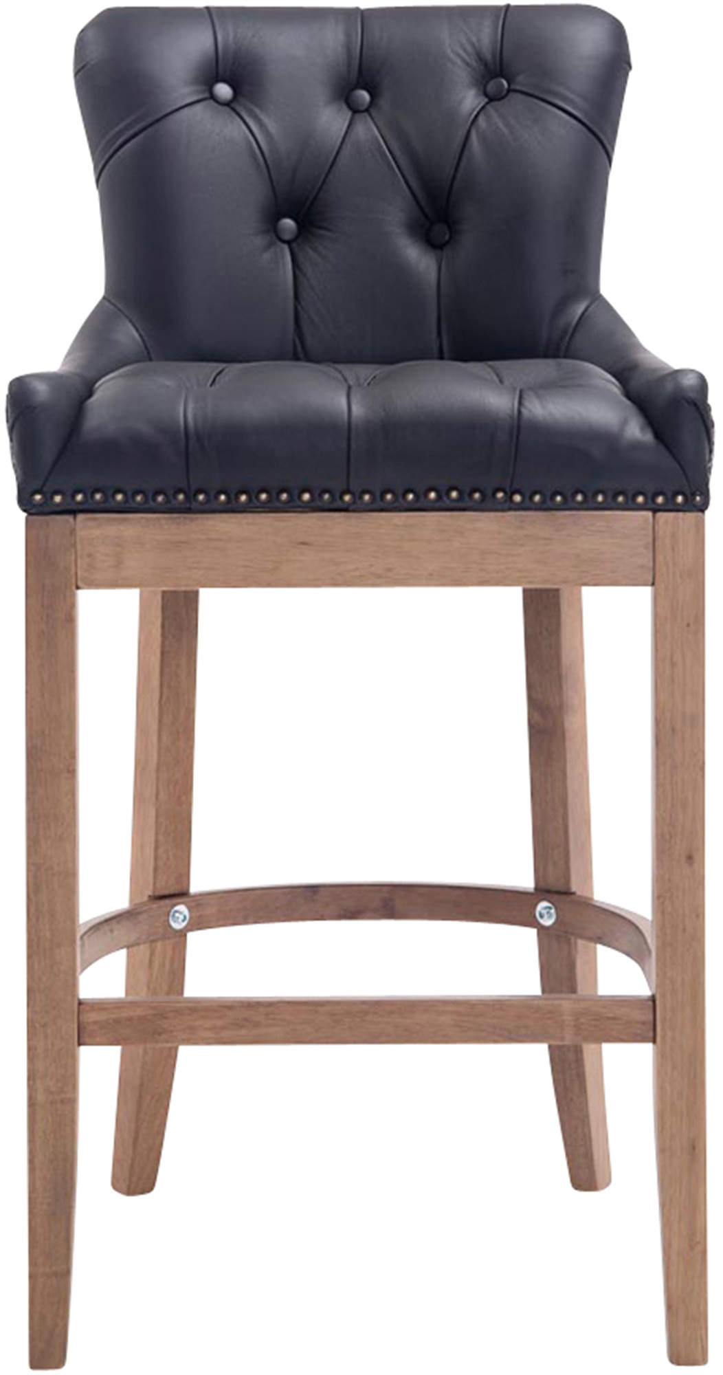 Sgabello Lakewood vera pelle antico-chiaro