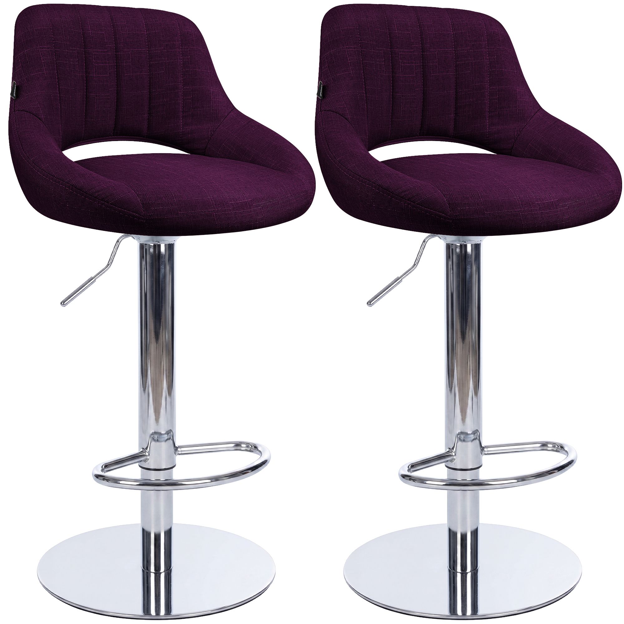 Set di 2 sgabelli da bar Milet cromati con base extra pesante