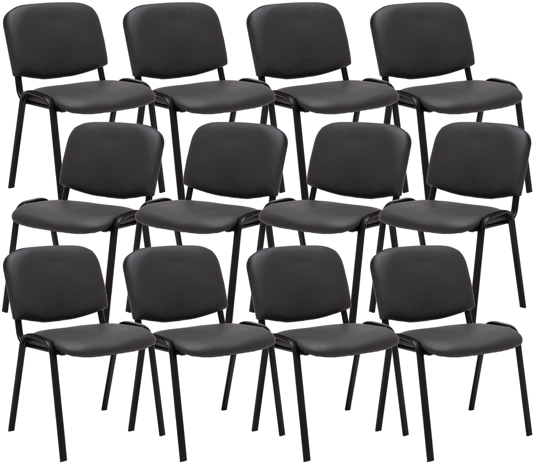 Set 12 Sedie Ufficio Visitatore Ken Imbottite In Similpelle