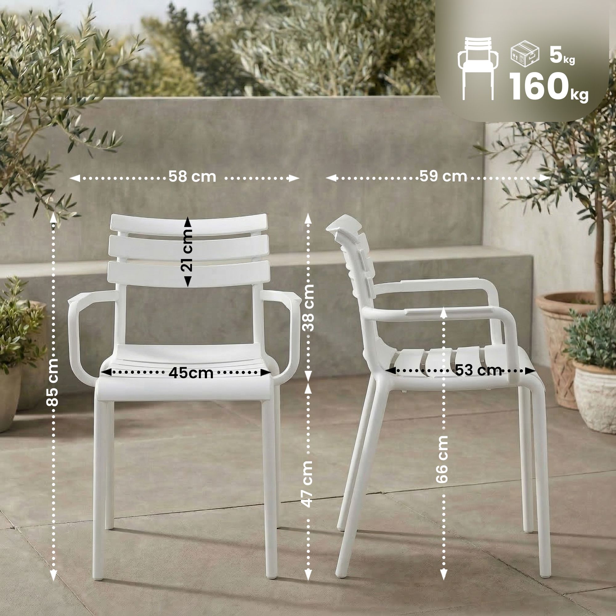 Set 4 Sedie da Giardino Paris
