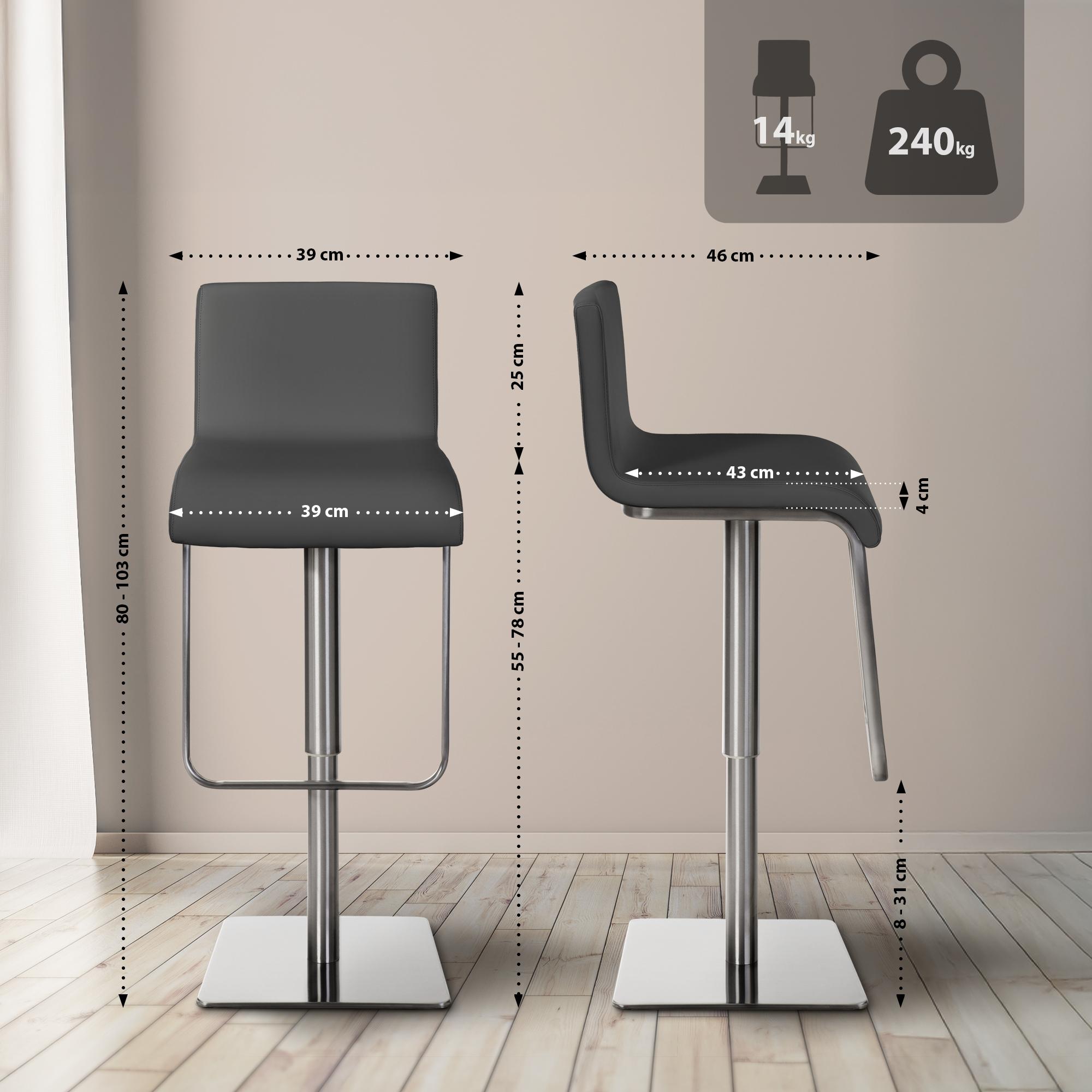 Set di 2 sgabelli da bar Limon rivestimento in similpelle