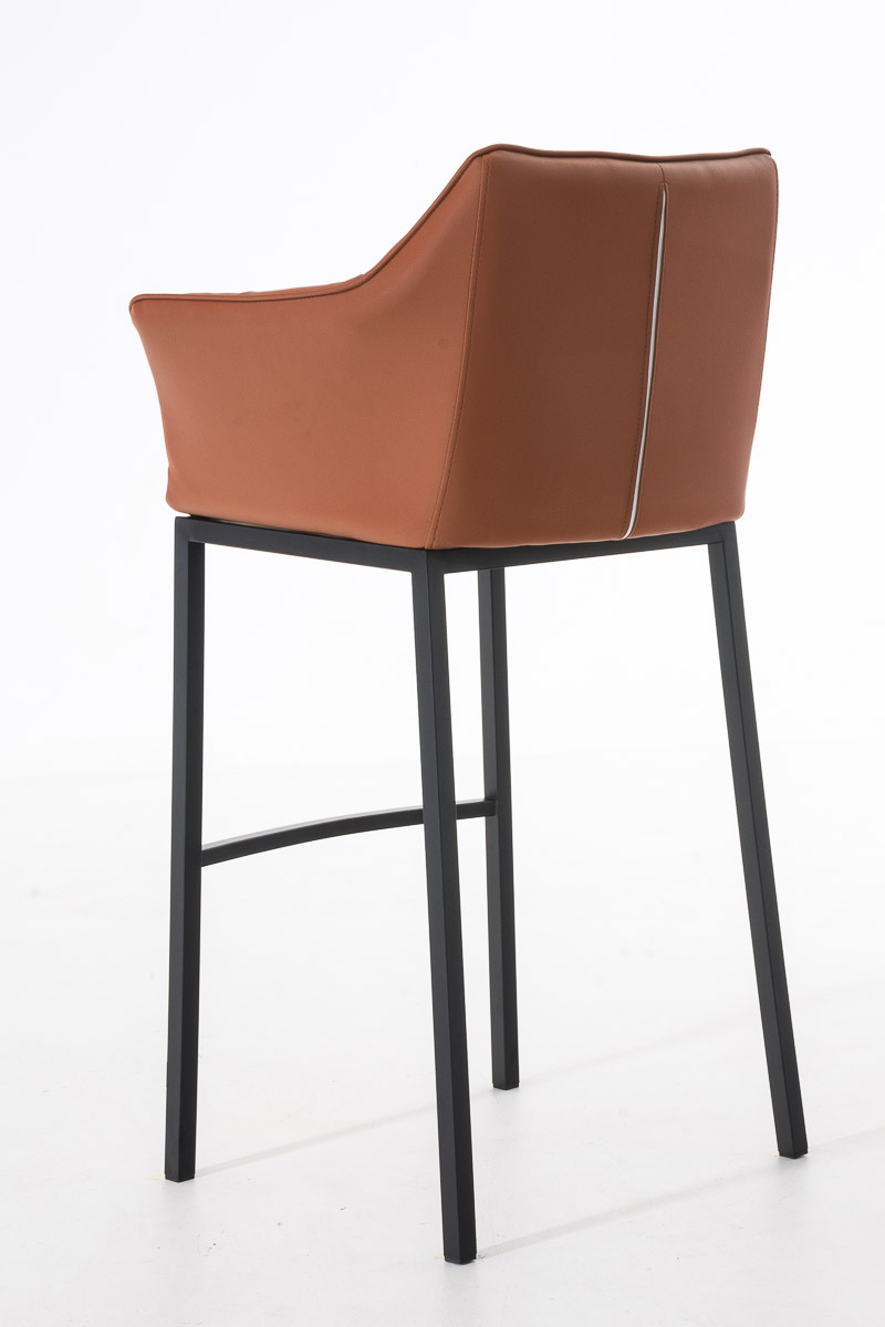 Sgabello da Bar Damaso in Similpelle con Base a Quattro Gambe