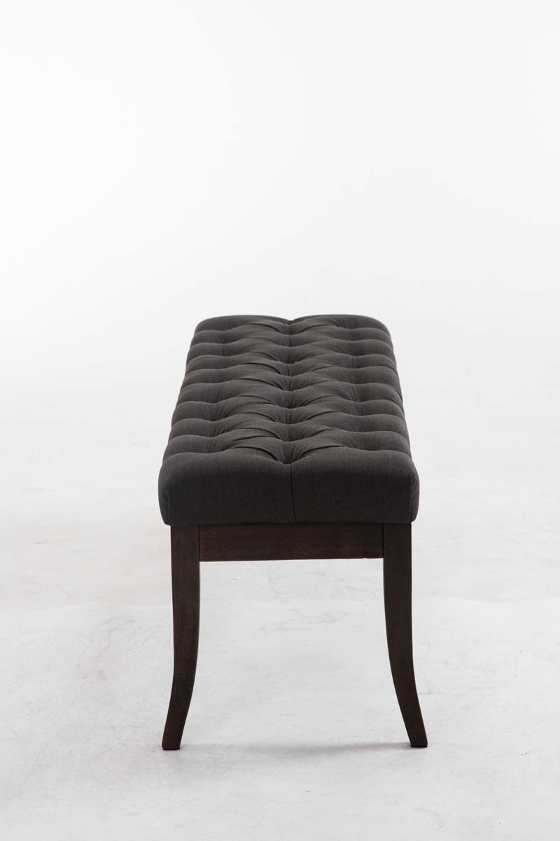 Panca design RAMSES in legno scuro antico e tessuto