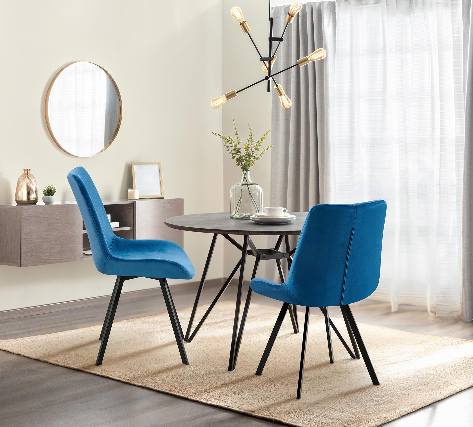 Set di 2 sedie da pranzo Lewes in velluto
