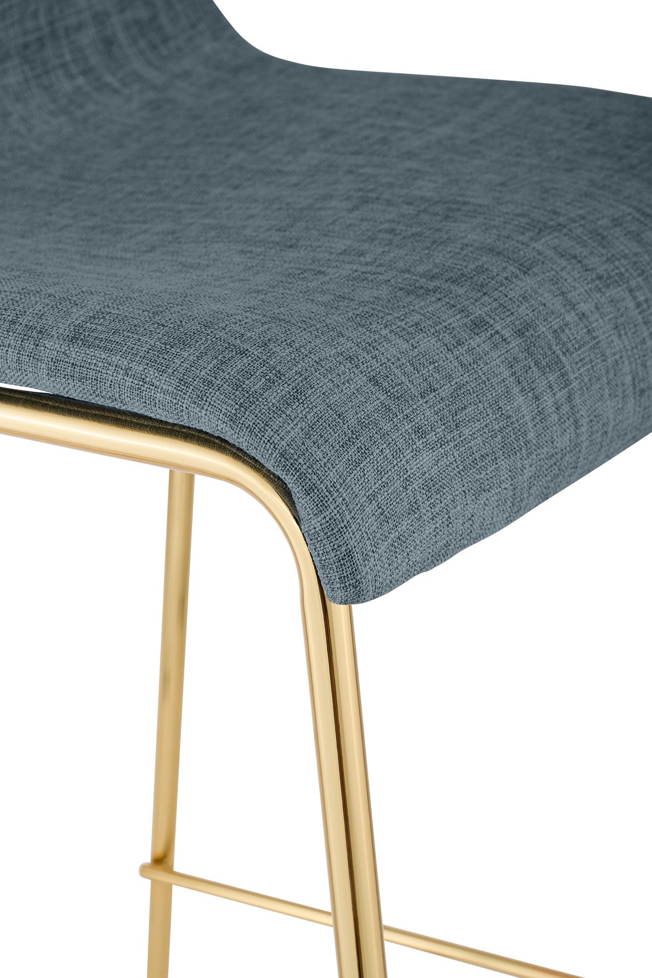 Sgabello Bar Hover Tessuto Base a Quattro Gambe Effetto Oro