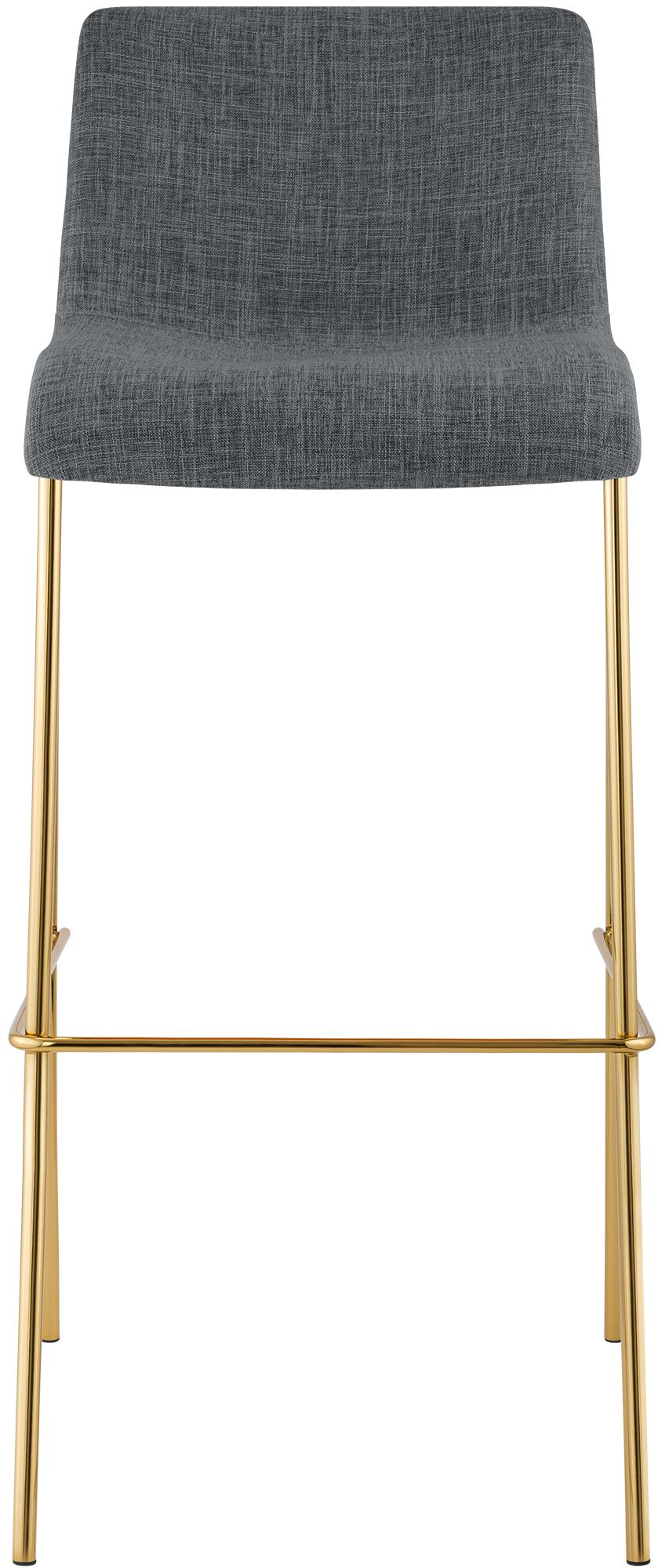 Set 2 Sgabelli Bar Hover in Tessuto, Gambe Effetto Oro