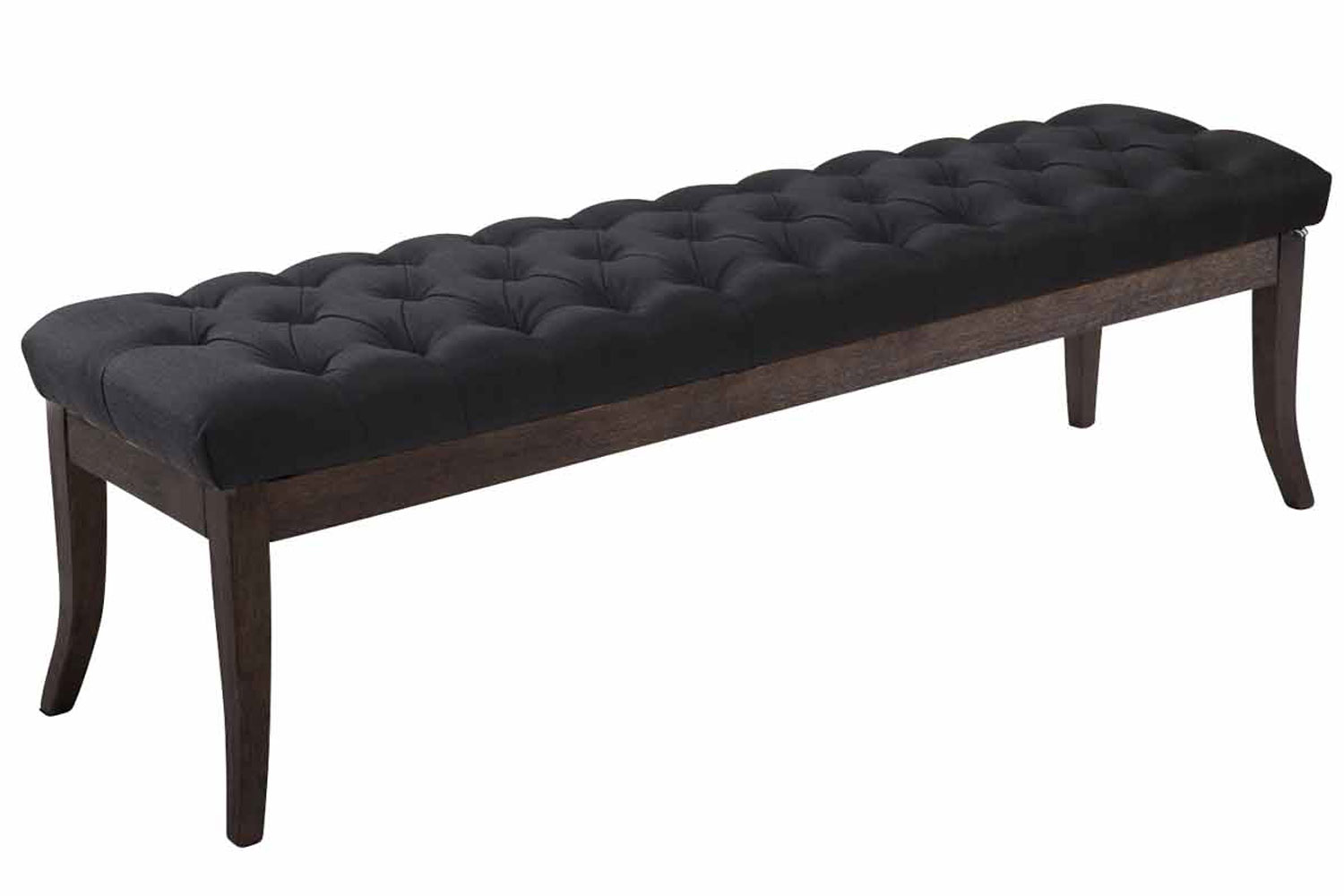 Panca design RAMSES in legno scuro antico e tessuto