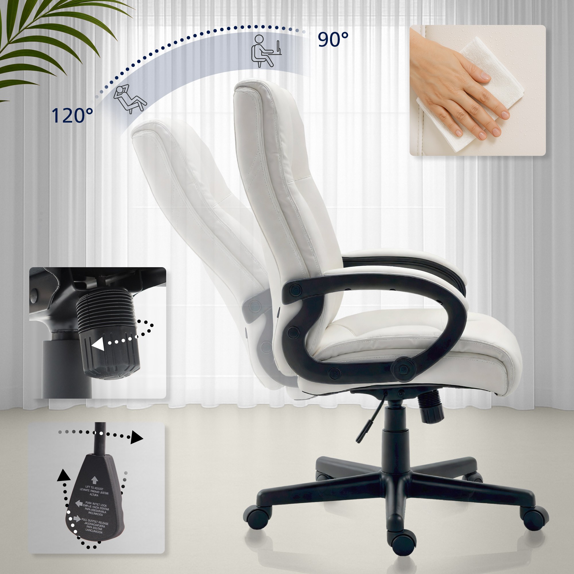 Sedia da ufficio XL Sparta in similpelle