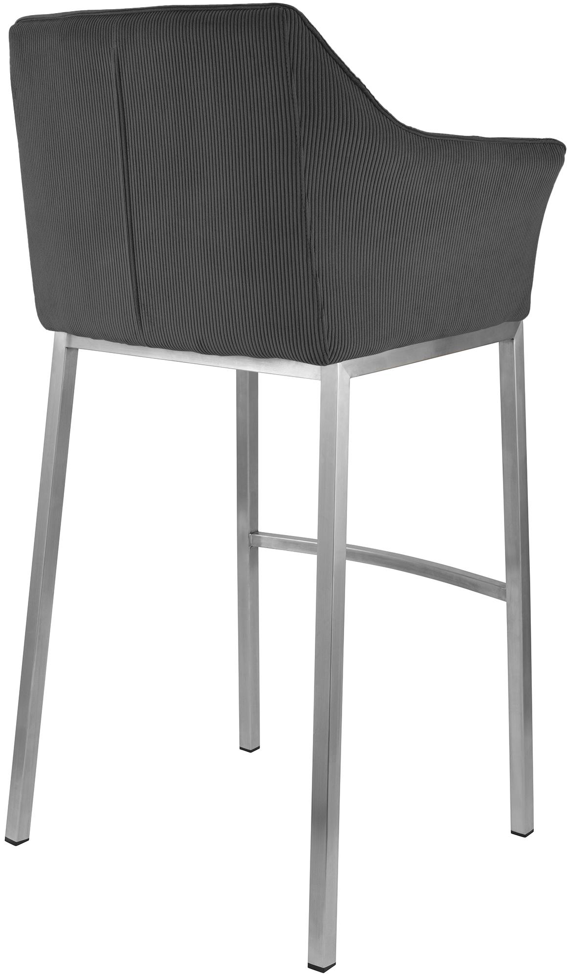 Sgabello Bar Damaso con Rivestimento In Corda e Base a Quattro Gambe