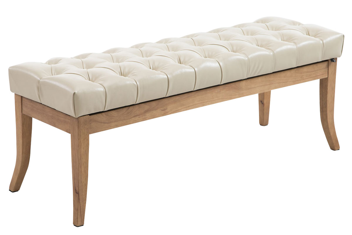 Panca design RAMSES in similpelle e legno chiaro antico