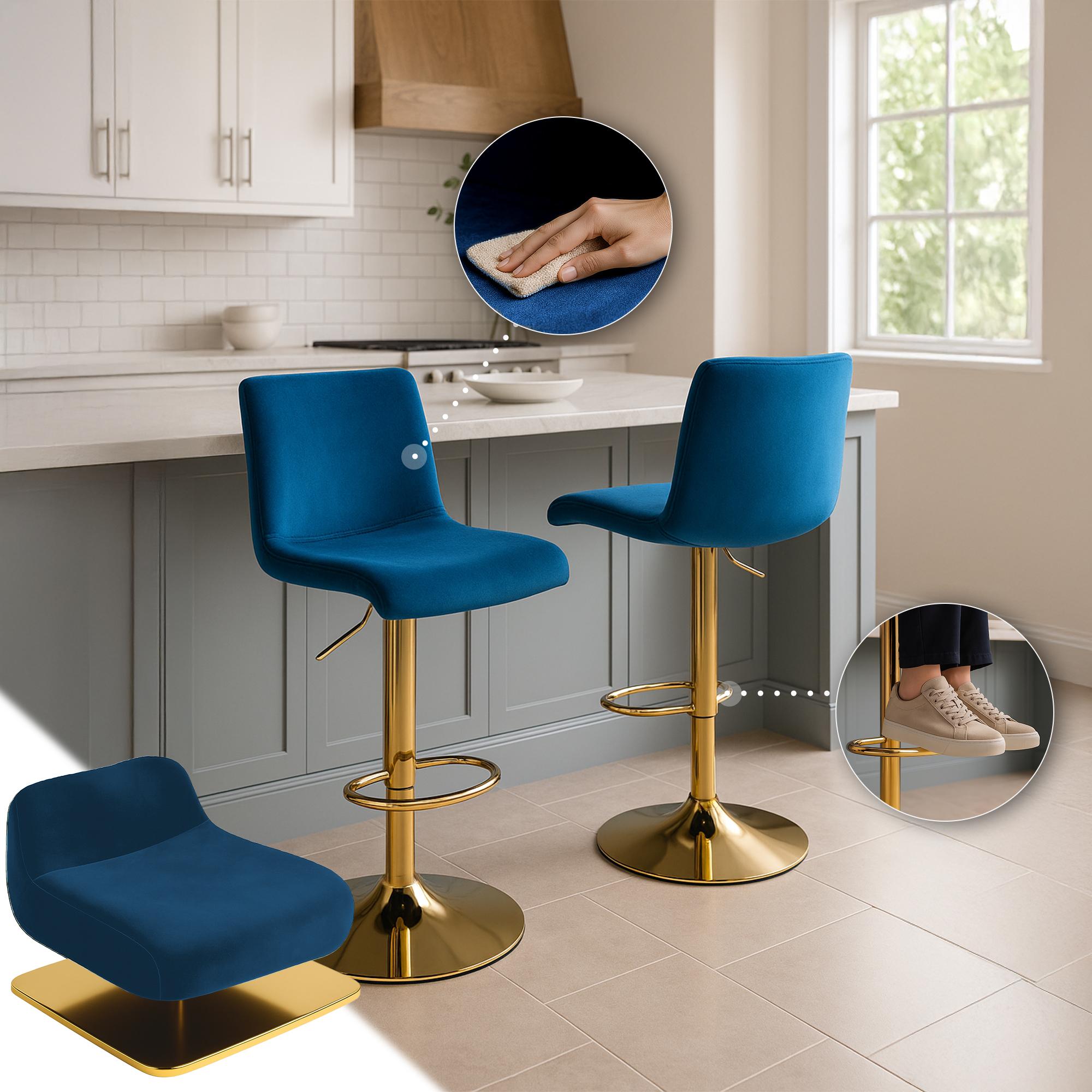 Sgabello Bar Hover in Velluto