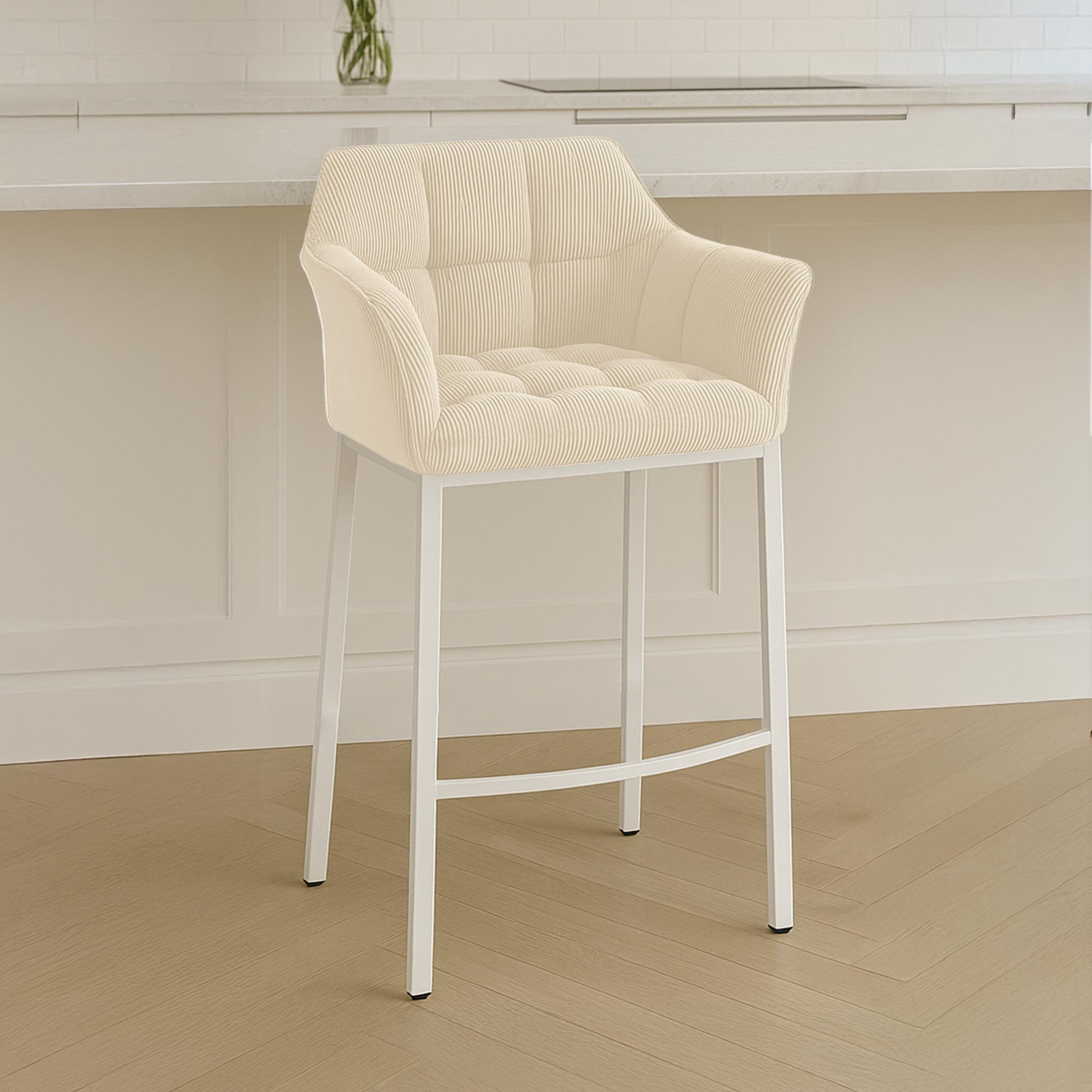 Sgabello Bar Damaso con Rivestimento In Corda e Base a Quattro Gambe