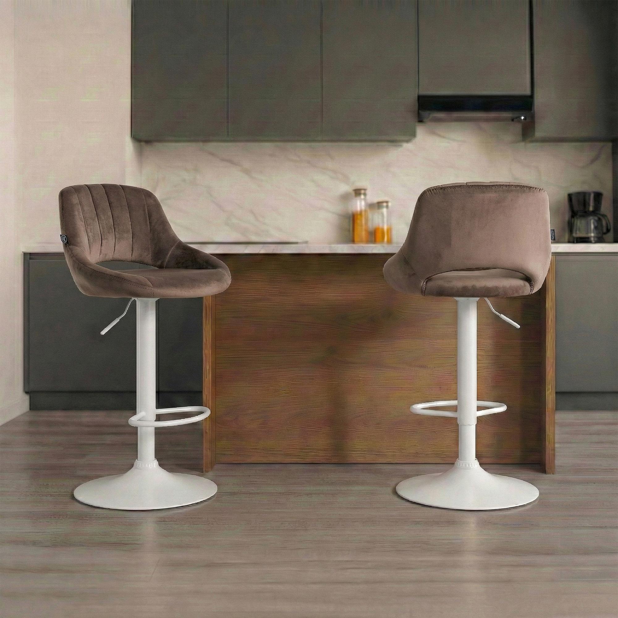 Set da 2 sgabelli da bar Milet in velluto