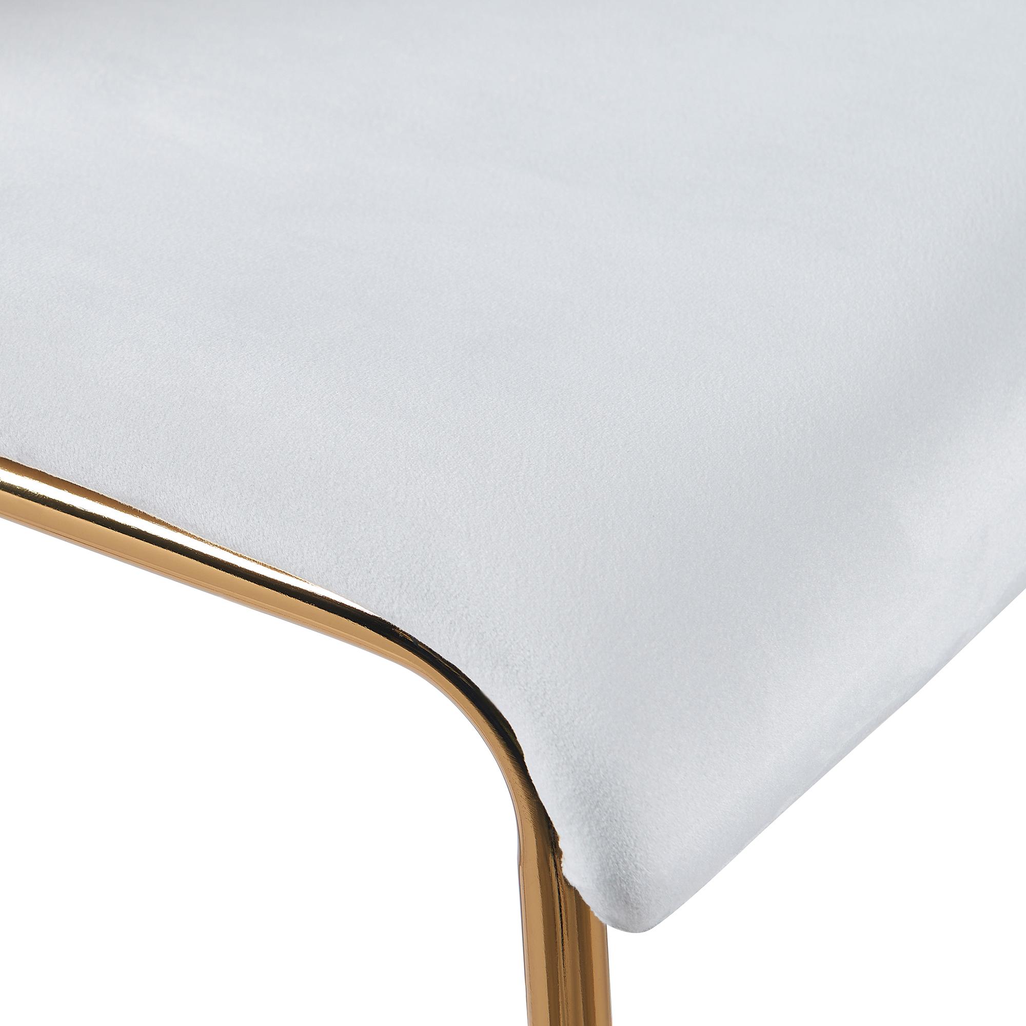 Sgabello da bar Hoover in velluto con struttura a quattro gambe oro