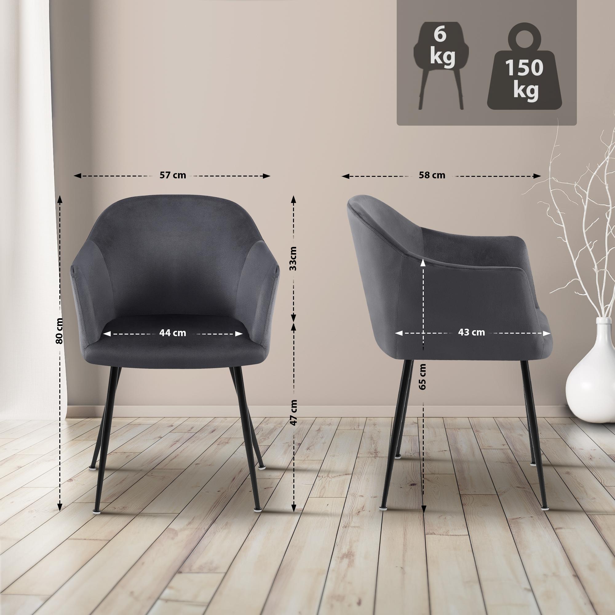 Sedia da pranzo in velluto Jaysie