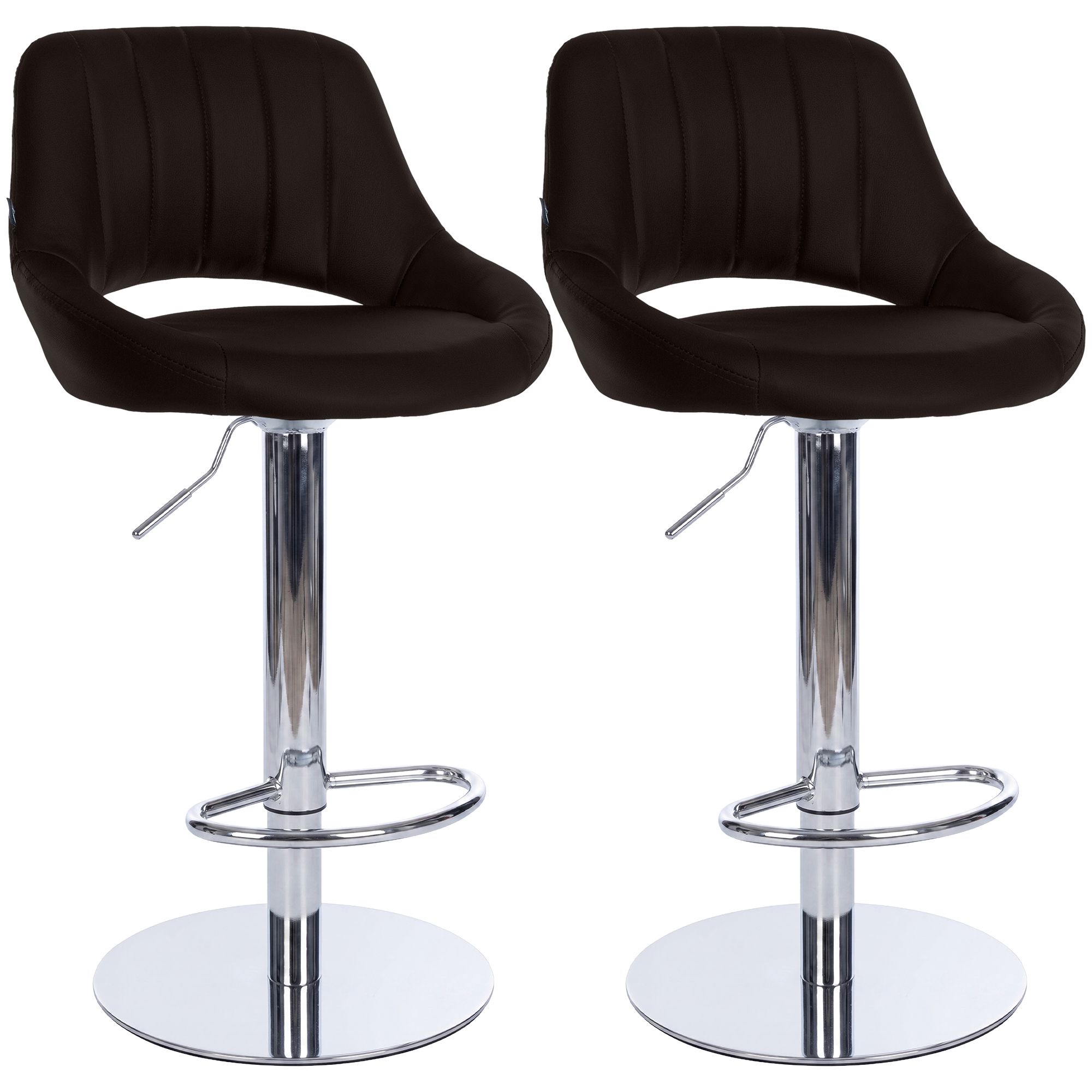Set di 2 sgabelli da bar Milet cromati con base extra pesante