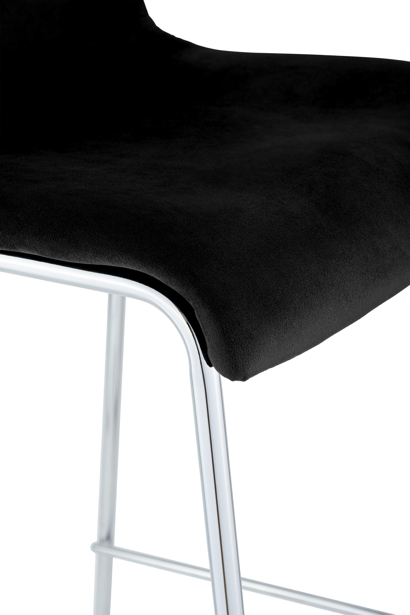 Sgabello da Bar Hover, Velluto, Gambe Cromate