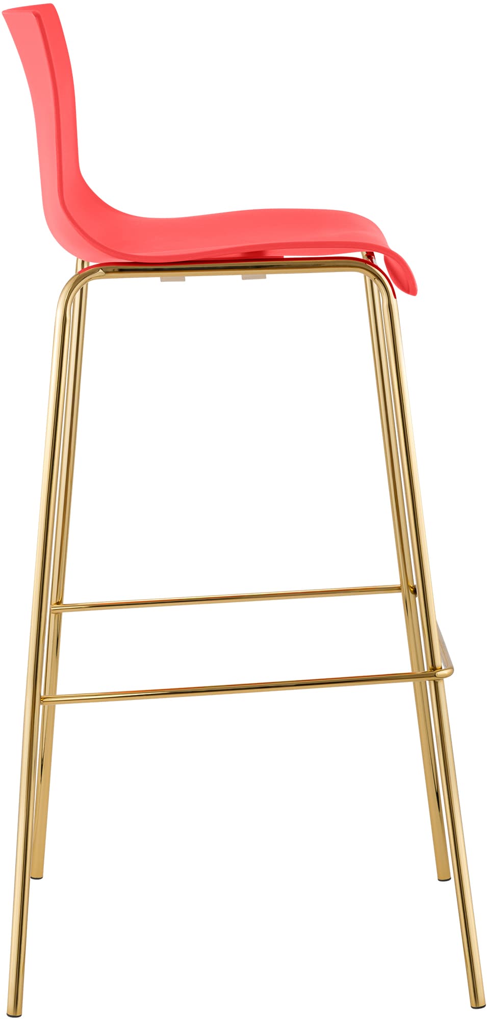 Sgabello da Bar Hover in Plastica, Telaio a Quattro Gambe in Oro