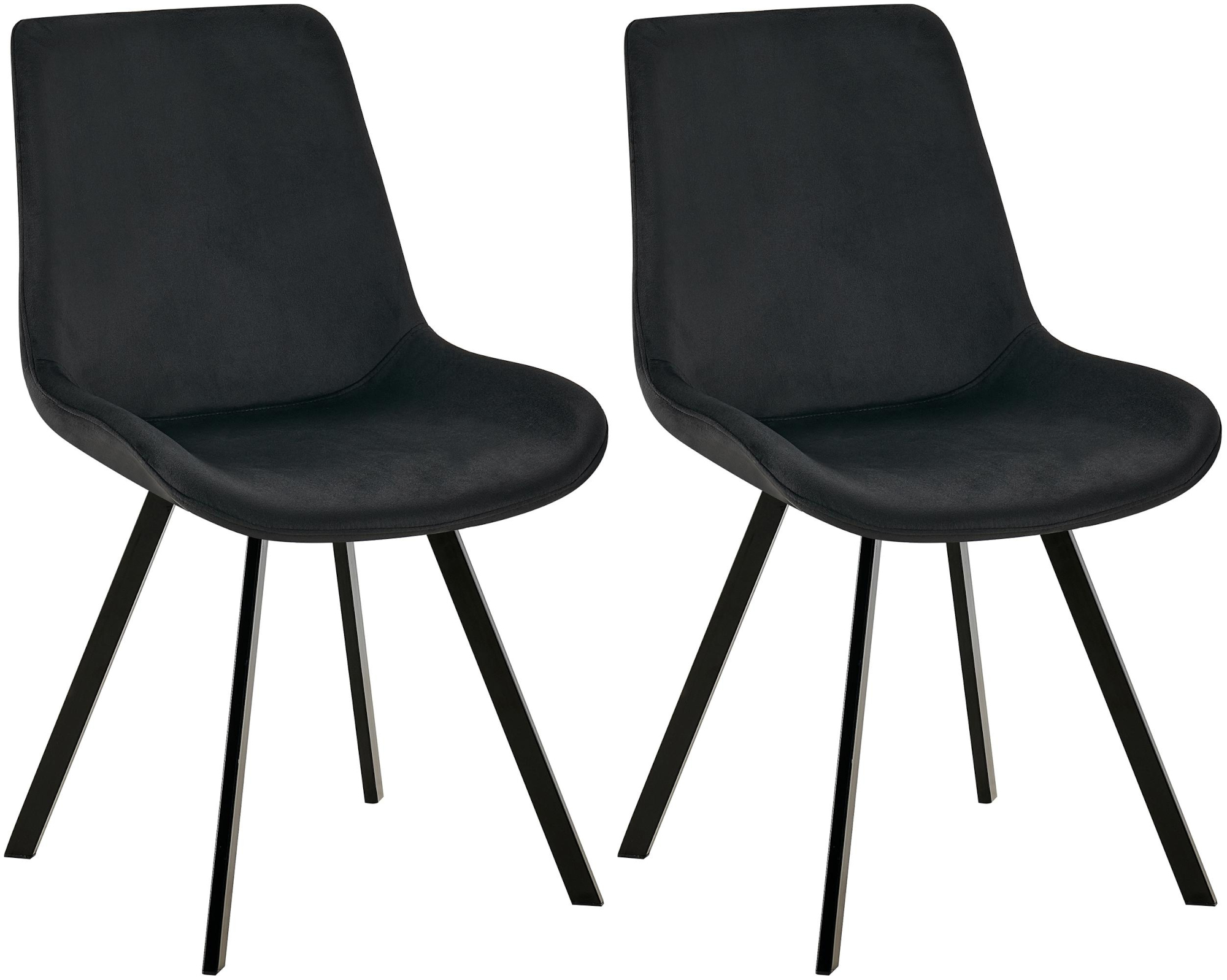 Set di 2 sedie da pranzo Lewes in velluto