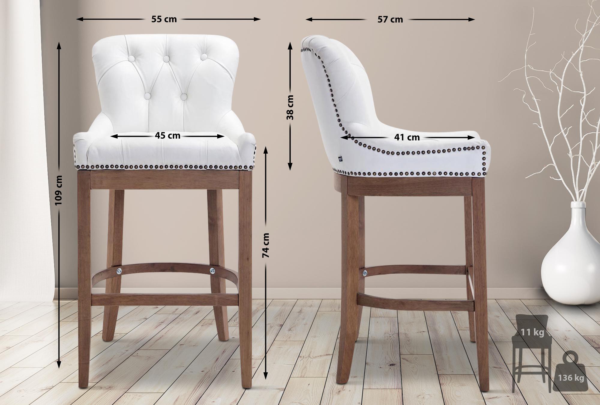 Sgabello Lakewood vera pelle antico-chiaro