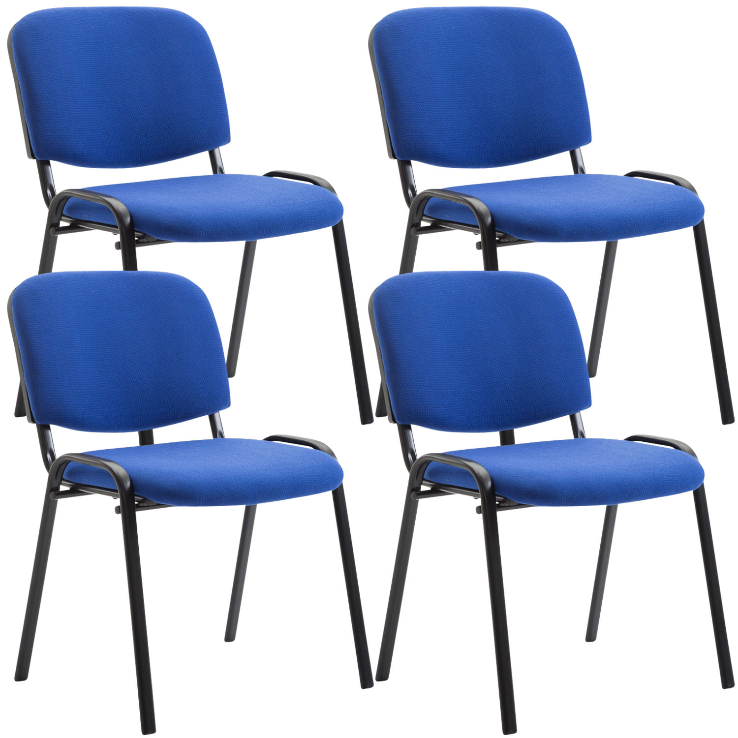 Set 4 Sedie Ufficio Visitatore Ken Imbottite In Tessuto