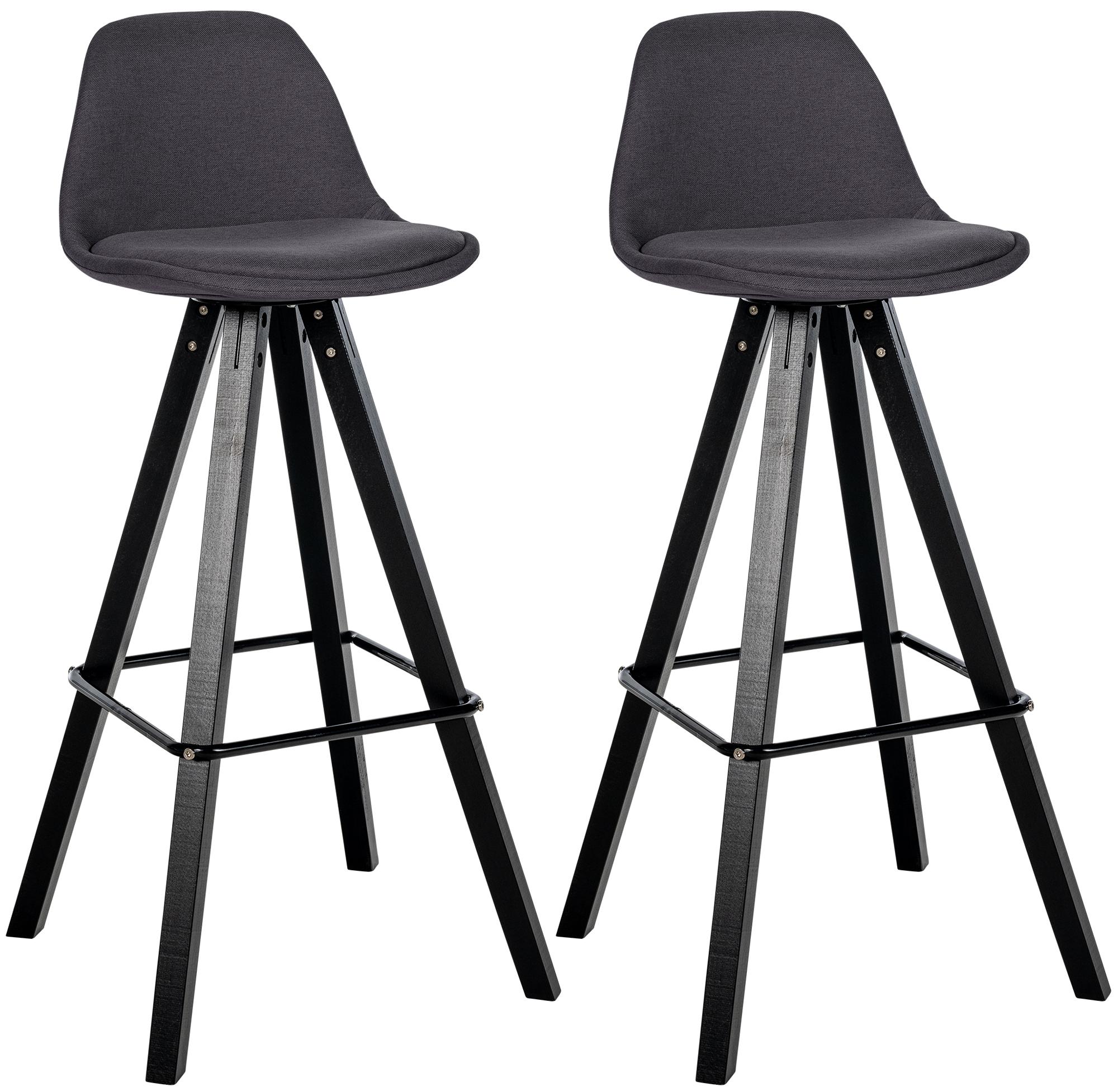Set di 2 sgabelli da bar Corbin Tessuto Square