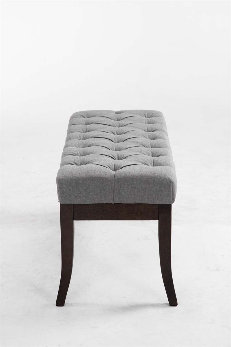 Panca design RAMSES in legno scuro antico e tessuto