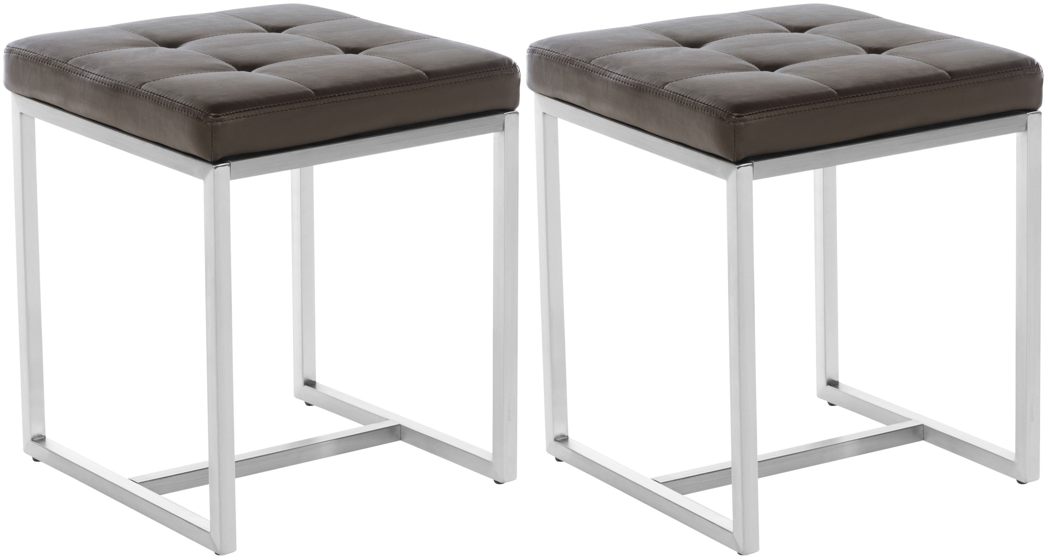 Set di 2 sgabelli in acciaio inox Barci