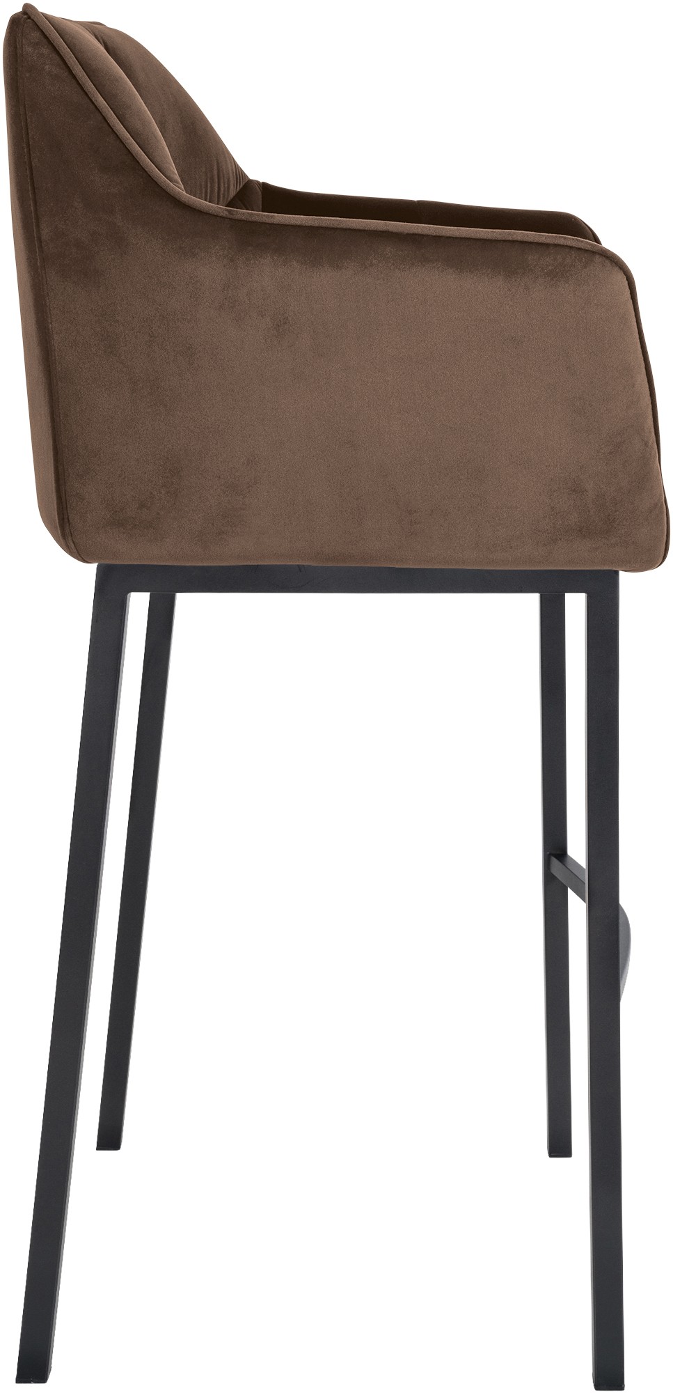 Set di 2 sgabelli bar Damaso in velluto con base a quattro gambe