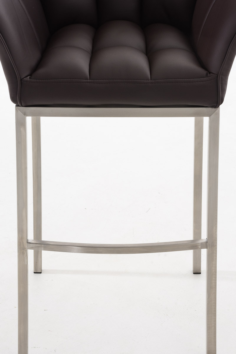 Sgabello da Bar Damaso in Similpelle con Base a Quattro Gambe